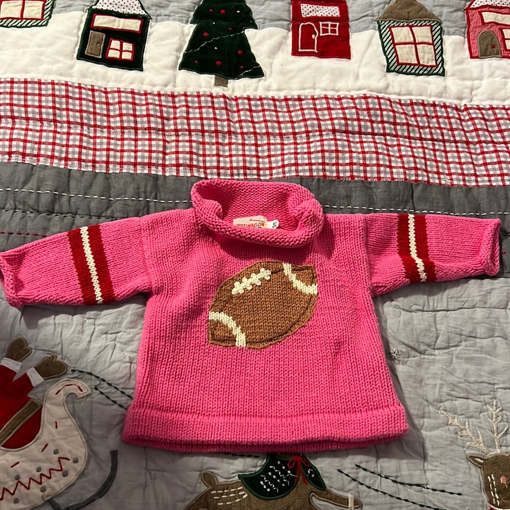 Red Wagon pink football sweater